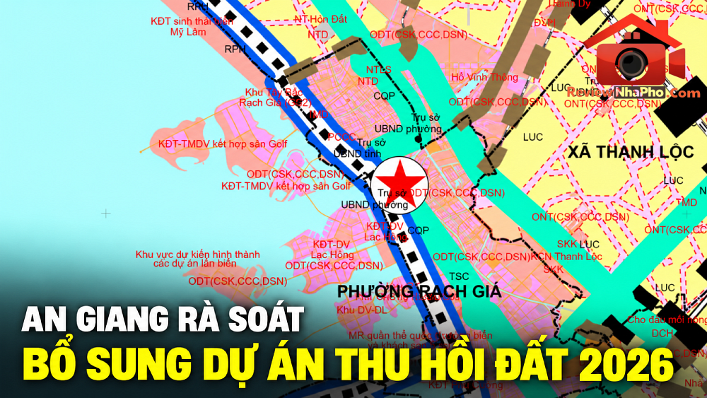 An Giang bổ sung 4 dự án thu hồi đất năm 2026