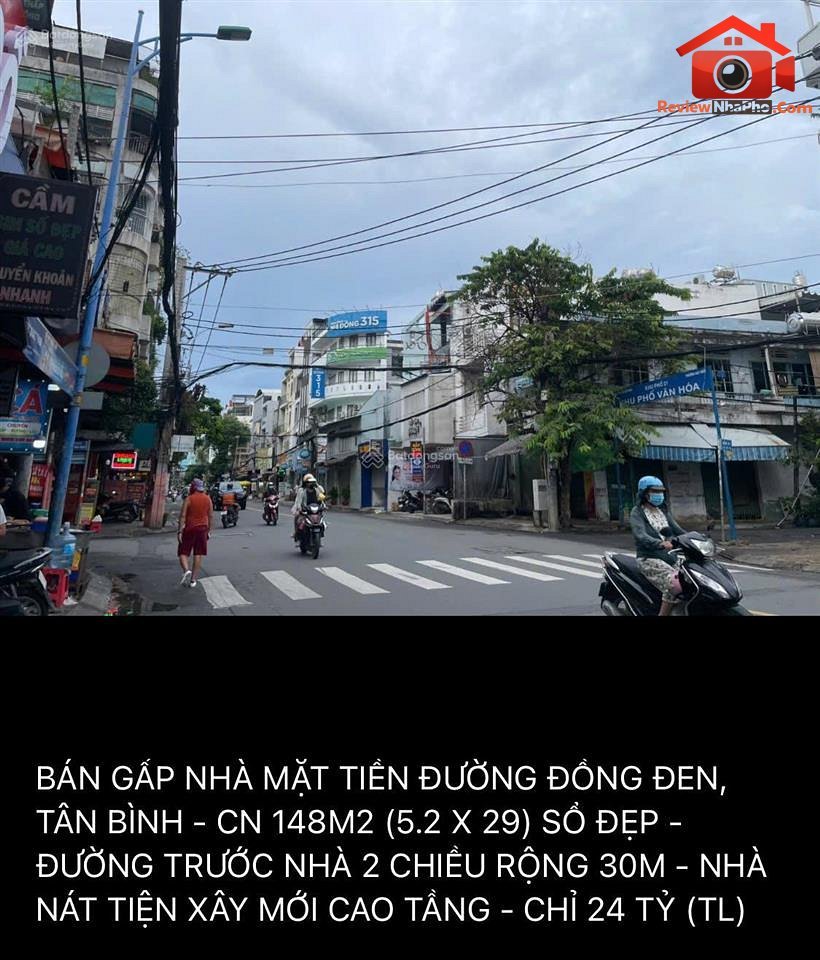 Nhà phố mặt tiền đường Đồng Đen, quận Tân Bình TP.HCM, 148m2 giá 24 tỷ