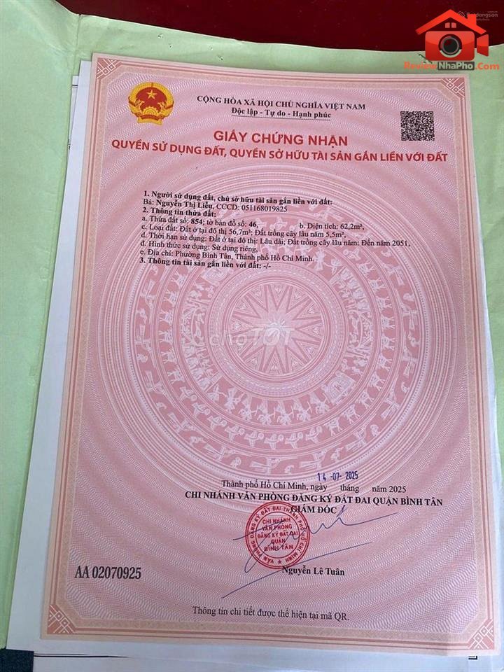 Review nhà phố Quận Bình Tân – Nhà đất sổ đỏ 57m2 giá 3.5 tỷ