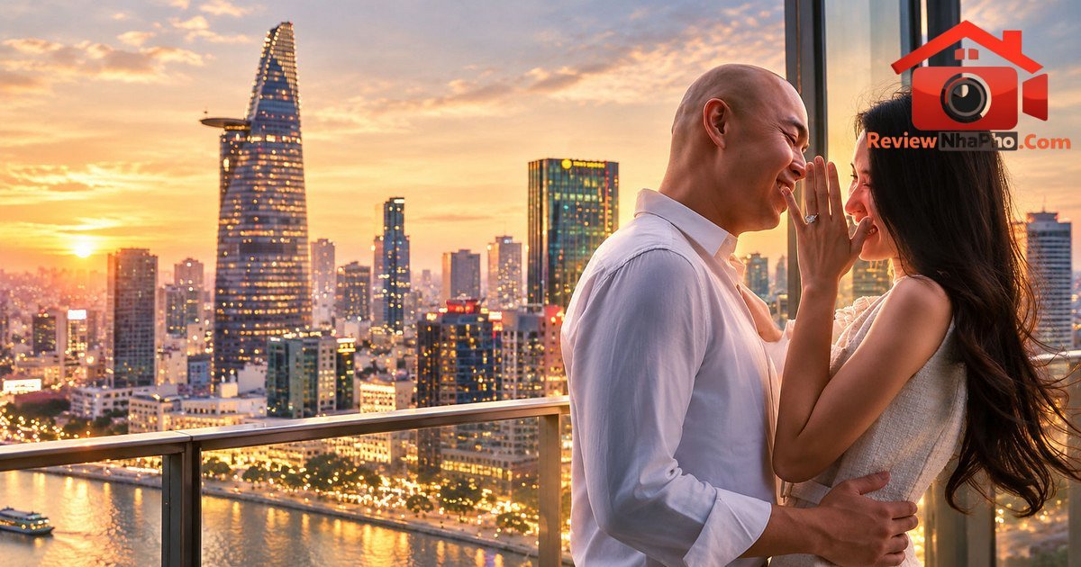 Khoảnh khắc cầu hôn lãng mạn bên căn hộ nhìn ra Bitexco