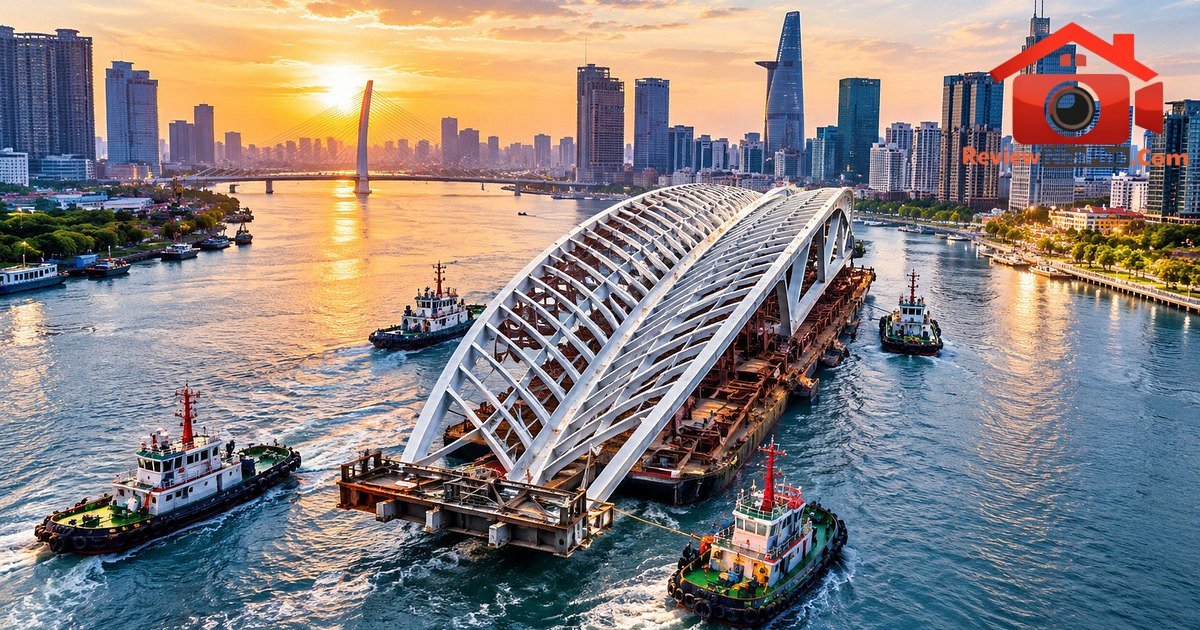 Cập nhật tiến độ cầu đi bộ qua sông Sài Gòn