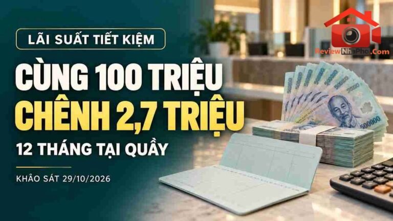 Ngân hàng nào có lãi suất cao nhất cho gửi 100 triệu đồng?