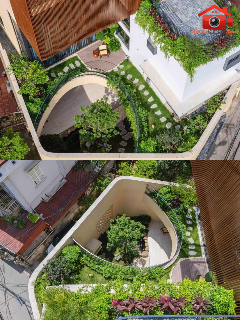 Nhà phố ba thế hệ tại Hà Đông: 3 khoảng vườn đan xen hóa giải khu đất hình lục giác- Ảnh 9. Nhà phố ba thế hệ tại Hà Đông: 3 khoảng vườn đan xen hóa giải khu đất hình lục giác- Ảnh 9.