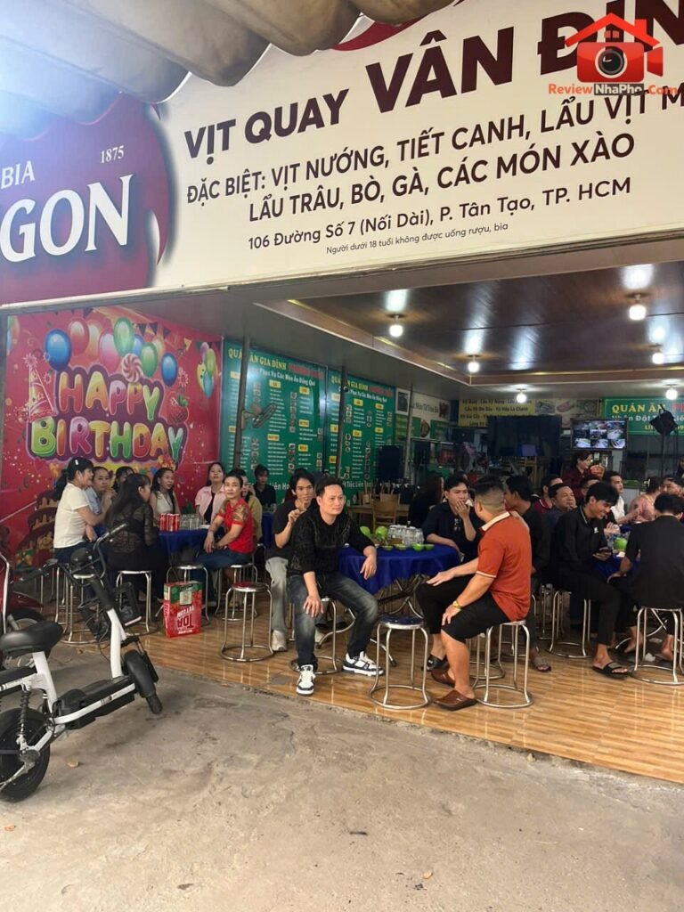 Sang quán nhậu mặt bằng rộng 440m2 vị trí đẹp gần chợ đối diện KCN Tân Tạo nhà đất bất động sản sổ đỏ
