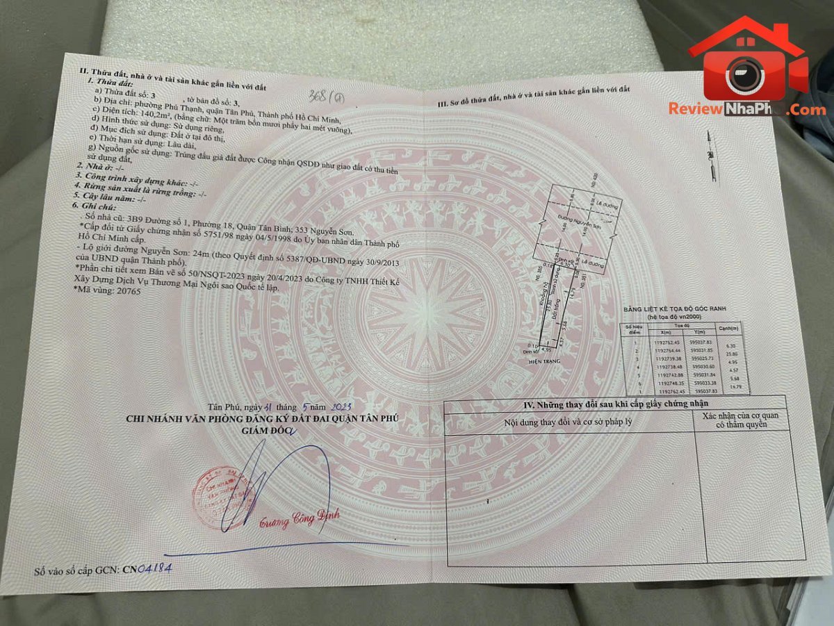 Chính chủ bán đất thổ cư mặt tiền Nguyễn Sơn, Tân … – Bán đất Quận Tân Phú – TP Hồ Chí Minh giá 20 – 40 tỷ