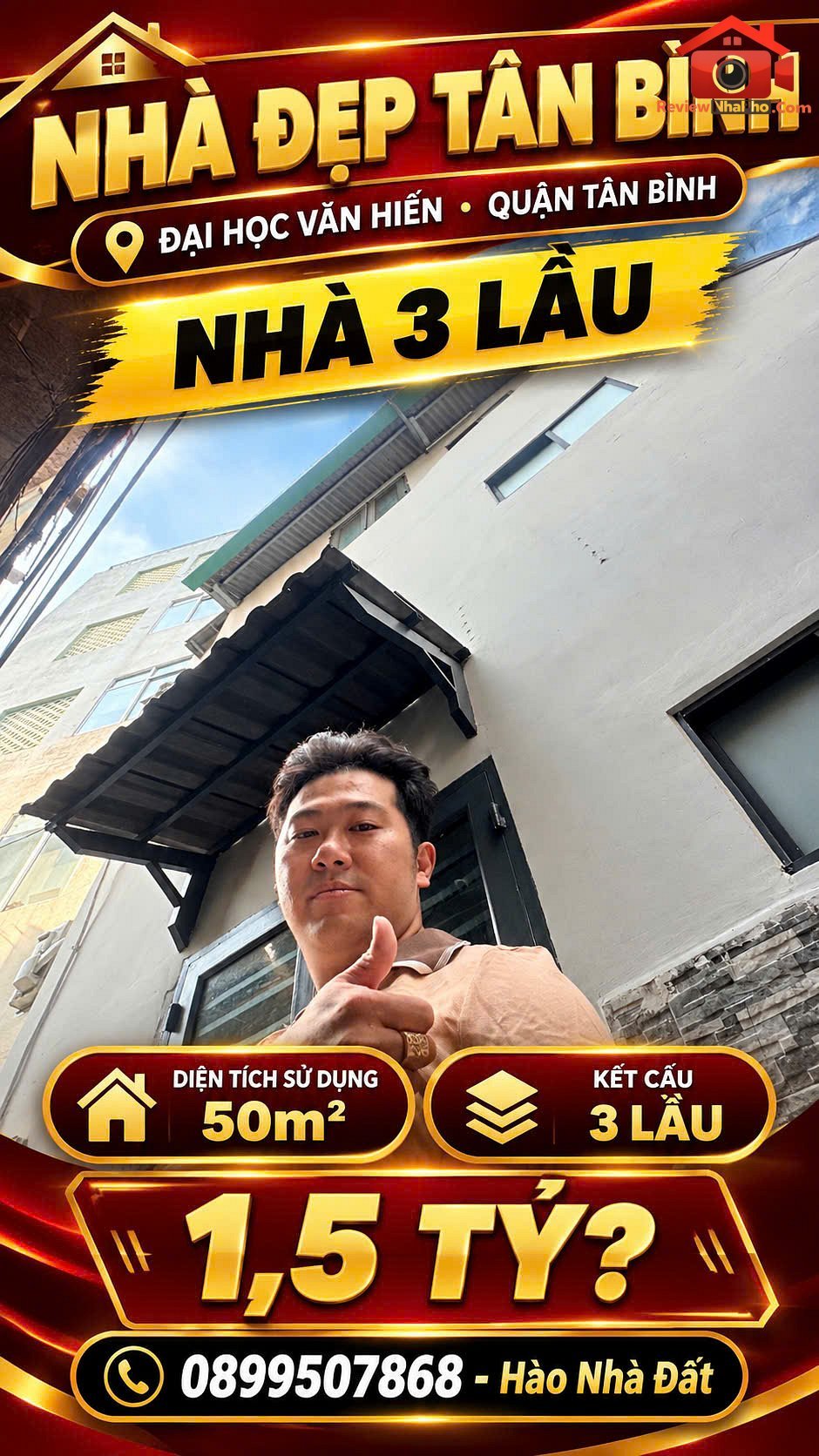 Nhà riêng 3 lầu hẻm 3m đường Âu Cơ, 50m2, giá 1,5 tỷ – nhà đất bất động sản sổ đỏ